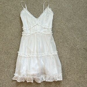 Francesca's Miami Ruffle White Dress Boutique Size Large
